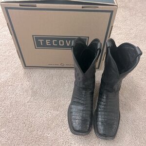 Tecovas Caiman Leather Black Sz10 Like New